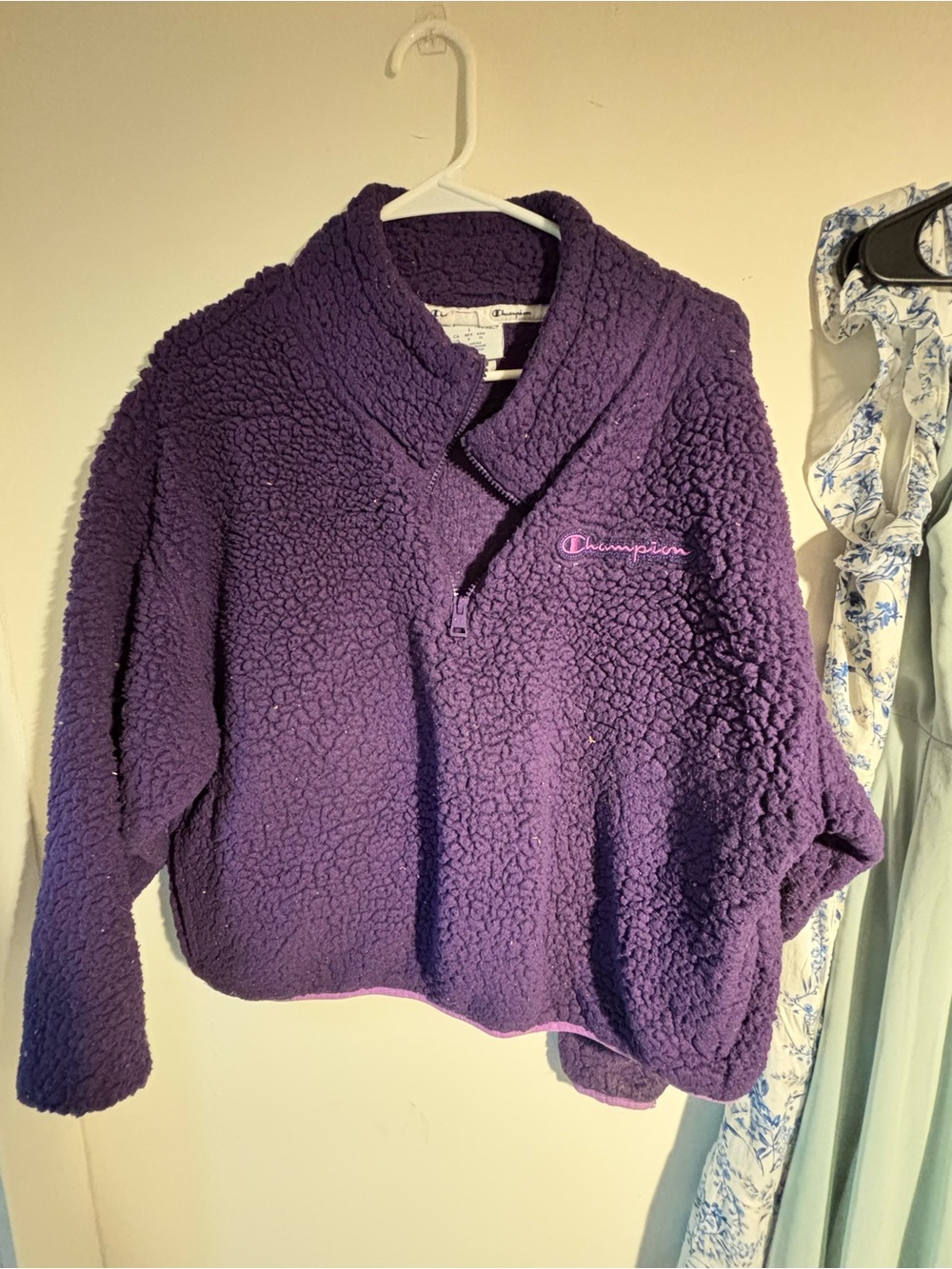 Champion Purple Sherpa Half-Zip Jacket